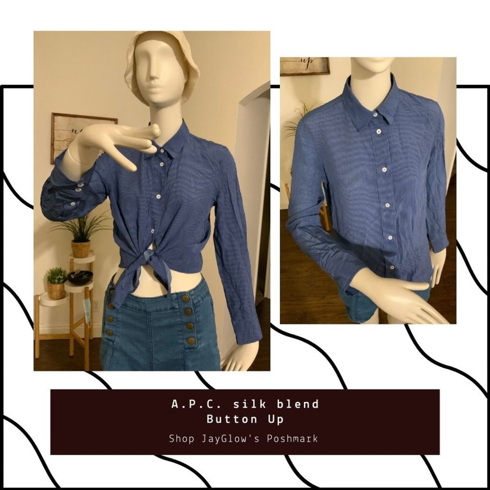 A.P.C. Silk Pin-Striped Button Up